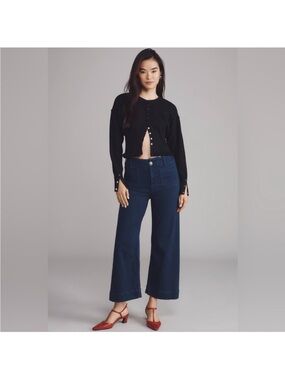 MAEVE The Colette Wide Leg Jeans Sz 26 High Rise Cropped Denim Anthropologie